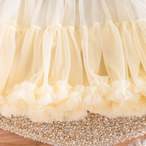 เสื้อผ้าเด็กผู้หญิง 3-8 ปี แฟชั่นลำลอง เสื้อแขนกุดลายดอกไม้สวยงาม ผ้าขนสัตว์ กระโปรงตาข่ายฟูฟ่อง ชุดสองชิ้นสุดหรู - Product Image 5