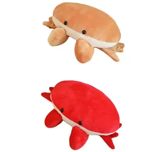 لطيف رمي الحيوانات البحرية الوسائد لعبة القطيفة محاكاة الخبز الأحمر كراب أفخم دمية ديكور المنزل وسادة لينة