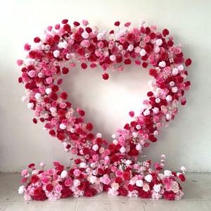 Arco Floral en Forma <span class=keywords><strong>de</strong></span> Corazón con Flores, Arreglo Floral, Arco Rojo en Forma <span class=keywords><strong>de</strong></span> Corazón, Rosa <span class=keywords><strong>de</strong></span> Seda, Arco <span class=keywords><strong>de</strong></span> Corazón <span class=keywords><strong>de</strong></span> Amor <span class=keywords><strong>para</strong></span> Decoración <span class=keywords><strong>de</strong></span> Bodas - Product Image 3