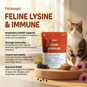 חטיפי ליזין רכים לחתולים, תוסף תזונה לתמיכה בחסינות ולבריאות הנשימה, באריזת שקית. - Product Image 1