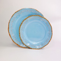 Vaisselle en mélamine de luxe incassable 12 ensembles d'assiettes à manger en plastique ensemble de dîner allant au lave-vaisselle