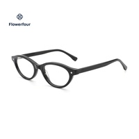 Lunettes de vue de luxe ovales Royalty écologiques unisexe à monture intégrale en acétate avec charnière à ressort et rivets étoile, pour adultes
