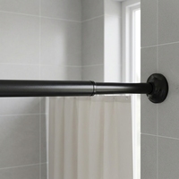 Tringle de Douche Sans Perçage à Tension Réglable en Acier Inoxydable Noir Mat – Accessoire de Salle de Bain
