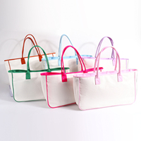 Fourre-tout de plage en toile imperméable à l'eau avec logo personnalisé Sacs de courses réutilisables de grande capacité Sacs fourre-tout pour femmes Sac en toile