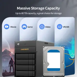 Timcreate OEM Direct Attached Storage Nvme External 16tb 32tb 72tb 80tb Raid 5 Array 4 Bay Solid State Hard Disk Drives SSD