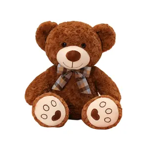 Urso de pelúcia personalizado 35cm 50cm 60cm 80cm, urso de pelúcia fofo de pelúcia rosa marrom roxo cinza marfim, mais vendido