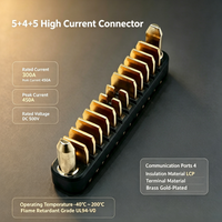 Connecteur haute intensité 5+4+5 300A DC500V, prise mâle LCP UL94 V0, contacts plaqués or, alimentation 1000 cycles, stockage d'énergie