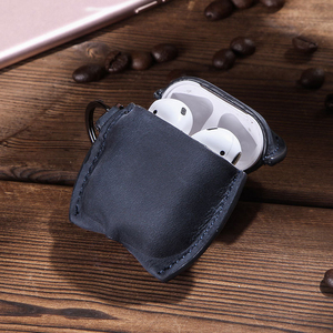 Étui de protection complet en cuir Crazy Horse antichoc avec boucle rapide pour Apple Airpods 1/2 - Product Image 2