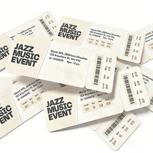 <span class=keywords><strong>Billet</strong></span> d'événement personnalisable en papier d'art grand format, résistant à la déchirure, perforé, avec texte personnalisé et motif lumineux pour spectacles - Product Image 3