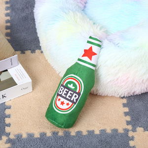 Neues Umweltfreundliches Plüsch-Kauspielzeug Wodka-Whisky-Flasche mit Quietschgeräusch, Bissfestes Hundespielzeug aus Baumwolle und Nylon - Product Image 3