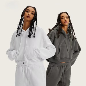 Conjunto de Sudadera Corta Sexy Estilo Europeo y Americano, Sudadera Gruesa de Color Sólido para Otoño e Invierno - Product Image 4