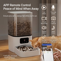 Distributeur automatique de nourriture pour animaux de compagnie en acier inoxydable 5L avec application/télécommande Wi-Fi, minuterie et caméra vidéo pour chats et chiens