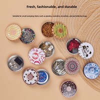 Kotak Penyimpanan Mini Kartun Kreatif dari Plat Timah untuk Cincin, Anting, Jepit Rambut Kecil, Aksesoris, Donat Penghilang Stres