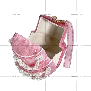 Tarta en forma de acrílico embrague perla con cuentas bolso de noche boda cóctel fiesta graduación monedero - Product Image 6