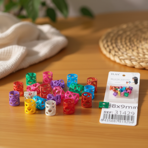 ILAN Braiding Rings 8x9mm Colorful Hair <b>Accessories</b> for <b>Braids</b> and Dreadlocks - Product Image 2