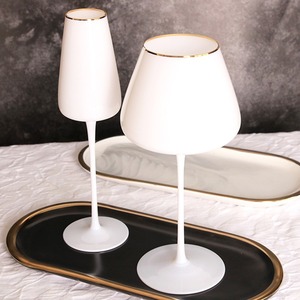 El mejor precio, copas de vino blanco personalizadas de alta calidad con borde dorado, cristal personalizado para flautas de champán - Product Image 3