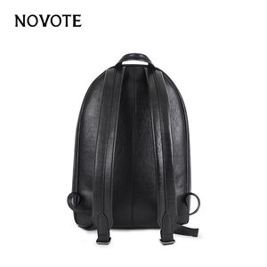 NOVOTE nuovo zaino da viaggio in vera pelle nero per Laptop zaino personalizzato di grande capacità per gli uomini - Product Image 3