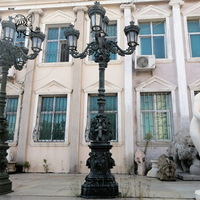 Farolas Modernas de Alta Calidad para Decoración de Calles, Postes de Lámparas de Hierro Fundido Blancos para Jardín Exterior