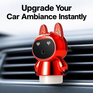 Mini Difusor de Carro em Formato de Coelho Robô, Enfeite de Carro Moderno e Fofo, Clipe de Borracha Macia que Não Risca para Decoração Interna do Carro para Uso Diário - Product Image 2