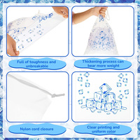 Sacs à glace de haute qualité avec cordon de serrage 8lbs 10lbs 20lbs, sacs à glaçons réutilisables, sacs en plastique, rangement portable et conservation au congélateur