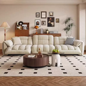 Espacio Minimalista Moderno, Cabina Eléctrica, Sala <span class=keywords><strong>de</strong></span> Estar Funcional, Apartamento Pequeño para Tres Personas, Sofá <span class=keywords><strong>de</strong></span> Cuero Estilo Crema Francés - Product Image 2