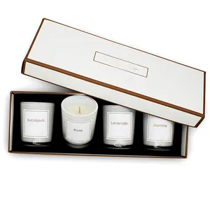 Benutzer definierte Premium Kerzen boxen Luxus starre Verpackung 4 Stück Kerze Geschenk box mit EVA-Einsatz