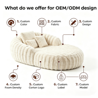 Modernes Minimalistisches Einfaches Cord-Kopfstützen-Sofa Konvertierbar 2-in-1 Chaiselongue Rahmenlose Form Komprimierter Memory-Schaum Schwamm