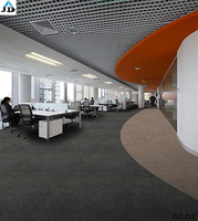 Dalles de moquette commerciales pour bureaux 50x50cm, rayures grises, pour couloirs d'hôtels, à boucles rectangulaires, modernes, ignifuges, en polypropylène