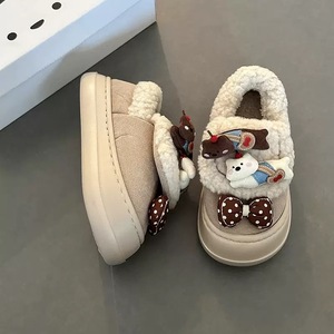 Chaussons <span class=keywords><strong>d</strong></span>'intérieur pour femmes, mignons, en peluche, motif ours de dessin animé, à bout fermé, à enfiler, doublure polaire chaude, plateforme épaisse, antidérapants - Product Image 2