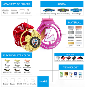 Médaille de sport en alliage de zinc personnalisée avec logo métallique, or, argent, <span class=keywords><strong>bronze</strong></span>, style moderne et traditionnel, pour marathon et course à pied (médaille de finisseur) - Vente en gros - Product Image 4