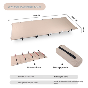 Lit de camp de style moderne avec tubes en aluminium de série 6, capacité de charge de 150 kg, lit pliant d'extérieur pour le <span class=keywords><strong>camping</strong></span> et <span class=keywords><strong>la</strong></span> survie - Product Image 1