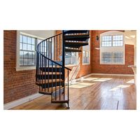Escalier en colimaçon de luxe avec éclairage LED, rampe en aluminium, installation DIY, utilisation intérieure, hôtel, design moderne, sûr et durable