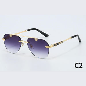 Gafas de Sol Clásicas Carer Doradas, Gafas de Marca de Lujo, Gafas de Sol de Diseñador, Gafas de Metal sin Montura, Gafas con Protección UV - Product Image 1