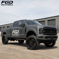 Jantes forgées noires FGD Custom 22x12 24x12 24x14 26x14 26x16 8x180 8x6.5 6x135 8x170 pour Ford F-150/250/350 Chevy 1500/2500/3500