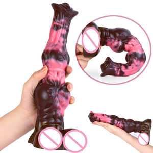 <span class=keywords><strong>Consoladores</strong></span> de animales enormes con juguete sexual de silicona de fantasía con ventosa realista Consolador de caballo largo Tapón anal enorme Maduro - Product Image 4