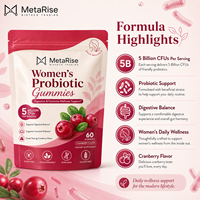 Gomitas Probióticas con Mezcla de Arándanos de Marca Privada OEM, Vitamina C para Mujeres, Equilibrio del pH, Apoyo Inmunológico, Suplemento de 60 Cápsulas