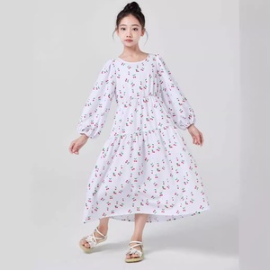 Abito Abaya con stampa ciliegio da donna <span class=keywords><strong>medio</strong></span>-<span class=keywords><strong>orientale</strong></span> Casual collo aperto XXL e abito taglia unica per ragazze MSL196 abbigliamento musulmano - Product Image 2