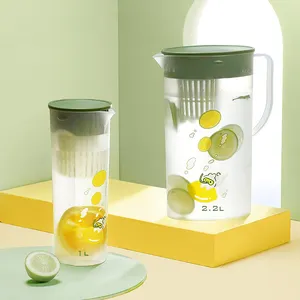 1L PP Cold Water Jug Plastic Juice Pitcher Household Teapot Kettle With Lid