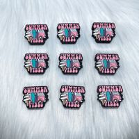 Nouveau produit : Perles en silicone PP motif dessin animé bus scolaire rose, vente en gros usine