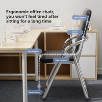 Chaise pliante de dortoir pour usage domestique avec dossier et accoudoirs, confortable pour une longue assise, durable, chaise de bureau informatique, tabouret de formation