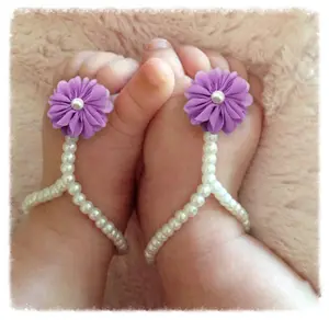 hot sale baby infant pearl shoes beaded ankle bracelet DIY custom cute high quality kid anklet