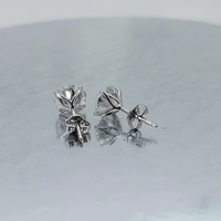 Boucles d'oreilles en diamant cultivé en laboratoire certifié IGI personnalisées, or blanc 14K 18K, bijoux fins pour femmes