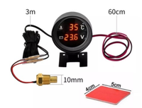 Sensor Pengukur Suhu Air Mobil dan Truk Digital LED Bulat WGD-Round Berkualitas Tinggi dengan Voltmeter