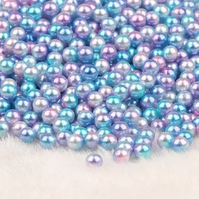 Cuentas sueltas redondas de perlas de imitación de 4-10mm, producción de joyas decorativas de plástico de resina DIY, cuentas de perlas sin agujeros