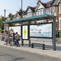 Abri de bus simple avec écran publicitaire
