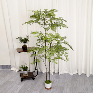 ZC Decorative Indoor/Outdoor Artificial Plant Unique Trunk <strong>Shape</strong> with Colourful Leaves Faux Plastic <strong>Tree</strong> - Product Image 1