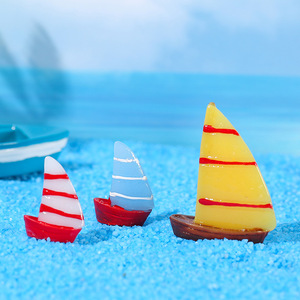 ZAKKA <b>Miniature</b> Resin Sailboats Model Craft Home Decoration Artistic Ornament Irregular Shape WX-56 - Product Image 2