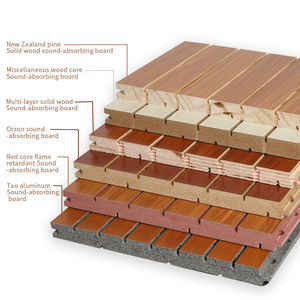 Bảng hấp thụ âm thanh Bảng âm thanh hấp thụ âm thanh Bảng điều khiển âm thanh rãnh gỗ Bảng điều khiển tường rãnh gỗ - Product Image 2