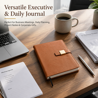 Carnet de notes DIY personnalisé en cuir PU, journal d'affaires, agenda 2026, logo personnalisé