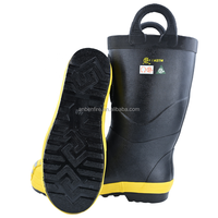 Bottes de pompier ANBEN FIRE en caoutchouc naturel épais avec embout en acier, robustes, pour toutes les saisons